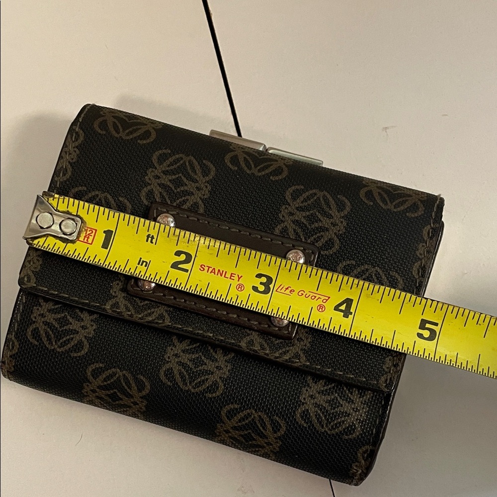 Authentic Loewe Anagram Trifold Wallet kiss-lock closure - Picture 13 of 15